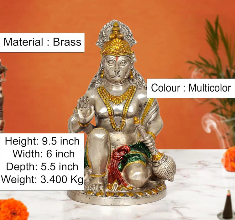 Brassaura® Brass Hanuman Statue | Height 9.5 Inches