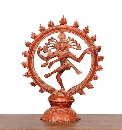 Brassaura® Brass Natraj Lord Shiva Statue | Height 9 Inches