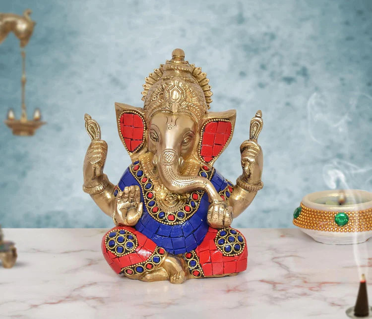 Brassaura® Brass Ganesha Idol | Height 6 Inches