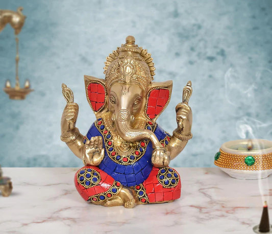 Brassaura® Brass Ganesha Idol | Height 6 Inches