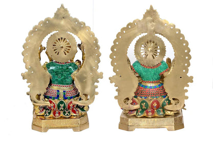 Brassaura® Brass Lakshmi Ganesh Idol Set | Height 17.5 Inches