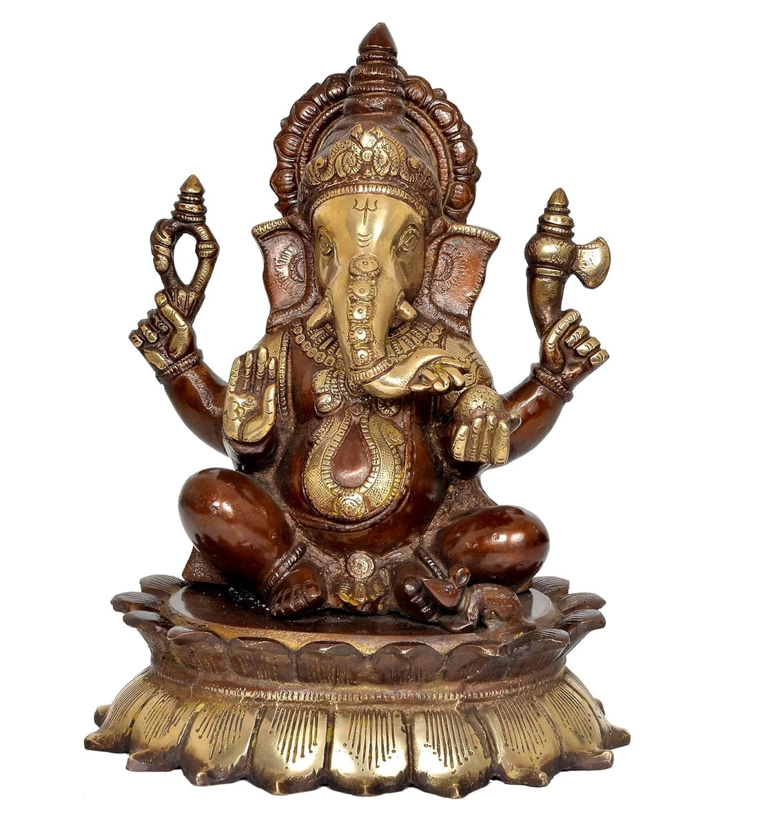 ब्रासोरा® वृंदावन वेणुगोपाल कृष्ण पीतल की प्रतिमा मोर के साथ | एंटीक नीला और सुनहरा रंग | ऊँचाई 20 इंच