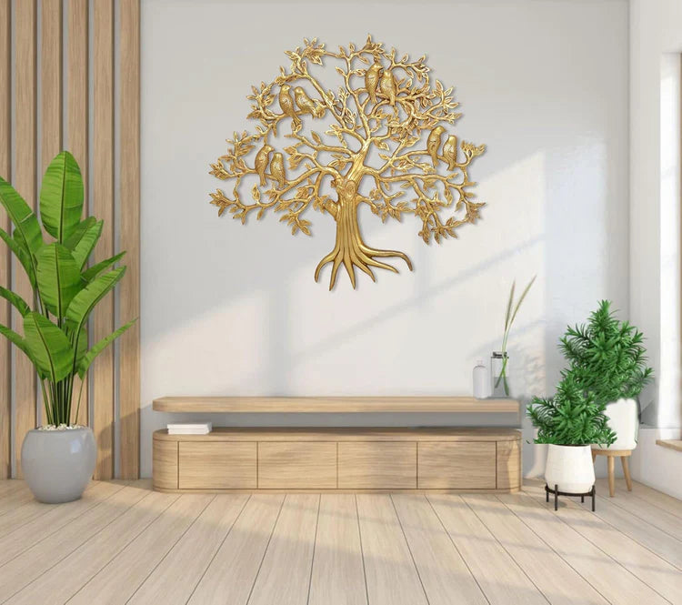 Brassaura® Brass Kalpavriksha Tree Wall Hanging | Height 23 Inches