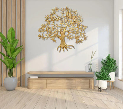 Brassaura® Brass Kalpavriksha Tree Wall Hanging | Height 23 Inches