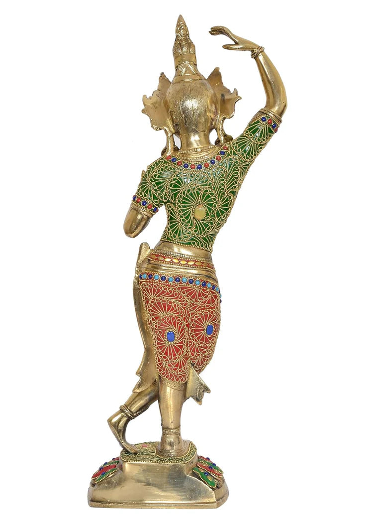 Brassaura® Brass Standing Dancing Tara Devi Statue | Height 21 Inches