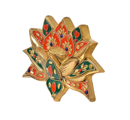 Brassaura® Brass Lotus Flower Wall Hanging | Height 5 Inches | ONE HANGING