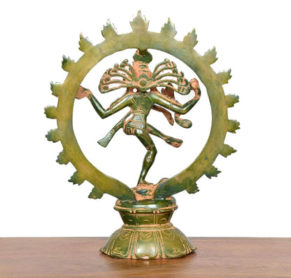 Brassaura® Brass Natraj Lord Shiva Statue | Height 9 Inches