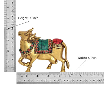 Brassaura® Brass Kamdhenu Cow Pair Wall Hanging | Height 4 Inches