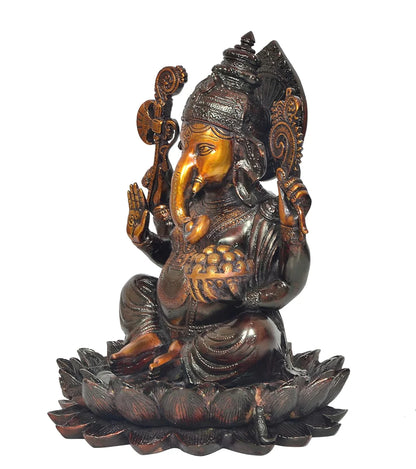 ब्रासोरा® वृंदावन वेणुगोपाल कृष्ण पीतल की प्रतिमा मोर के साथ | एंटीक नीला और सुनहरा रंग | ऊँचाई 20 इंच