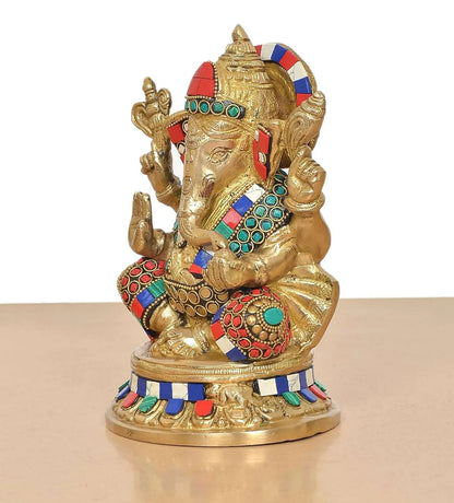 Brassaura® Brass Lord Ganesha Idol | Height 8 Inches
