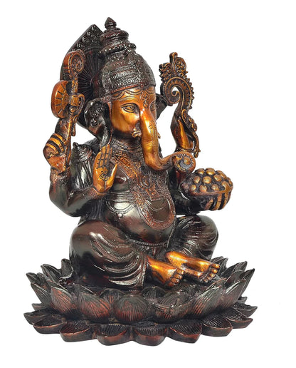 ब्रासोरा® वृंदावन वेणुगोपाल कृष्ण पीतल की प्रतिमा मोर के साथ | एंटीक नीला और सुनहरा रंग | ऊँचाई 20 इंच