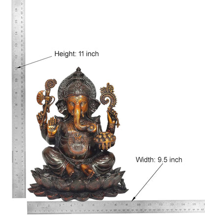 ब्रासोरा® वृंदावन वेणुगोपाल कृष्ण पीतल की प्रतिमा मोर के साथ | एंटीक नीला और सुनहरा रंग | ऊँचाई 20 इंच