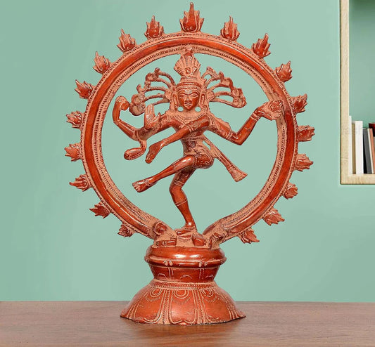 Brassaura® Brass Natraj Lord Shiva Statue | Height 9 Inches