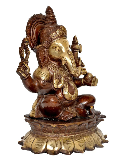 ब्रासोरा® वृंदावन वेणुगोपाल कृष्ण पीतल की प्रतिमा मोर के साथ | एंटीक नीला और सुनहरा रंग | ऊँचाई 20 इंच