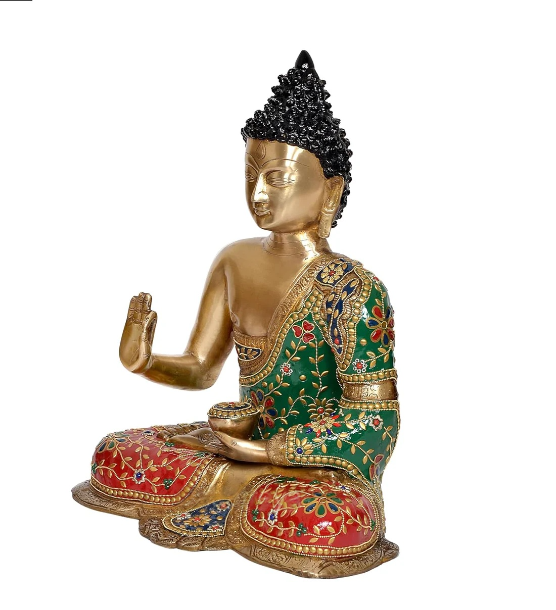 Brassaura® Brass Buddha Statue | Height 17 Inches