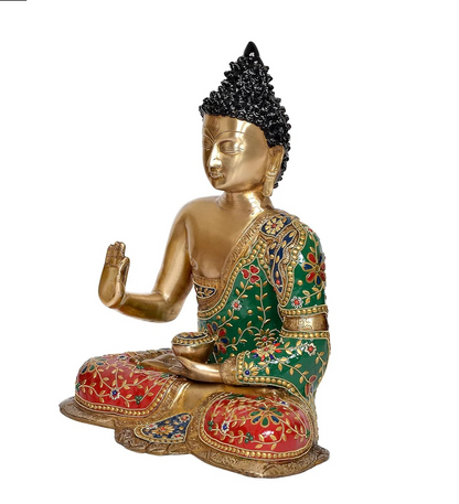 Brassaura® Brass Buddha Statue | Height 17 Inches
