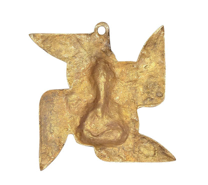 Brassaura® Brass Ganesha Swastik Wall Hanging | Height 8 Inches | Multicolor Decorative Wall Décor for Home & Mandir