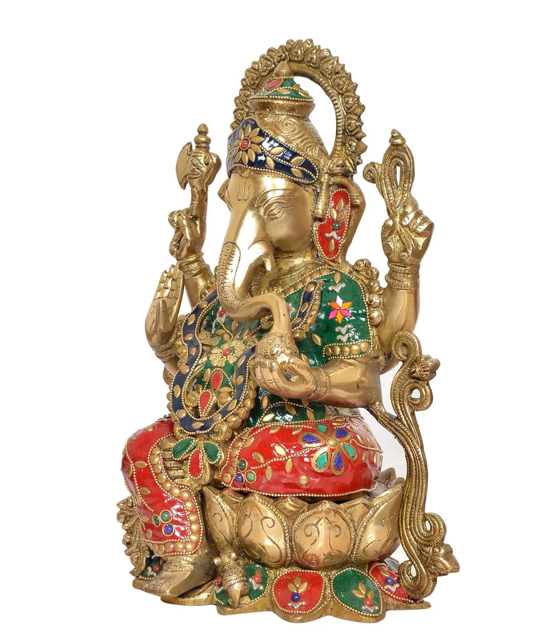 Brassaura® Brass Lord Ganesha Statue | Height 13 Inches