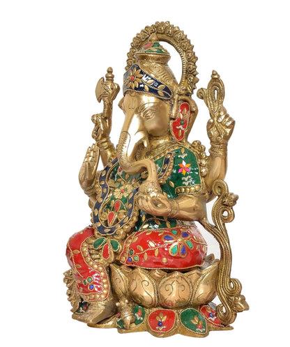 Brassaura® Brass Lord Ganesha Statue | Height 13 Inches