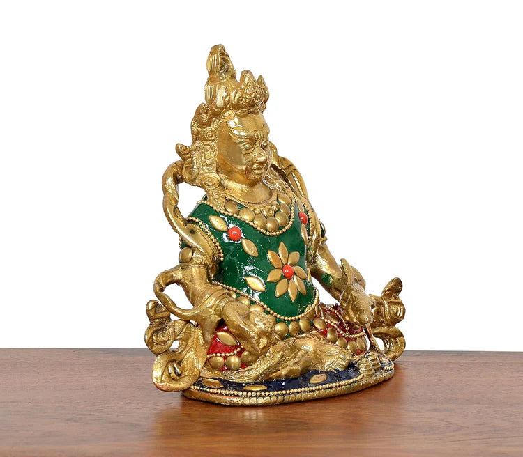 Brassaura® Brass Kubera Statue | Height 5 Inches