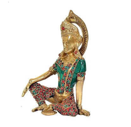 Brassaura® Brass Indra Dev Statue | Height 11.34 Inches