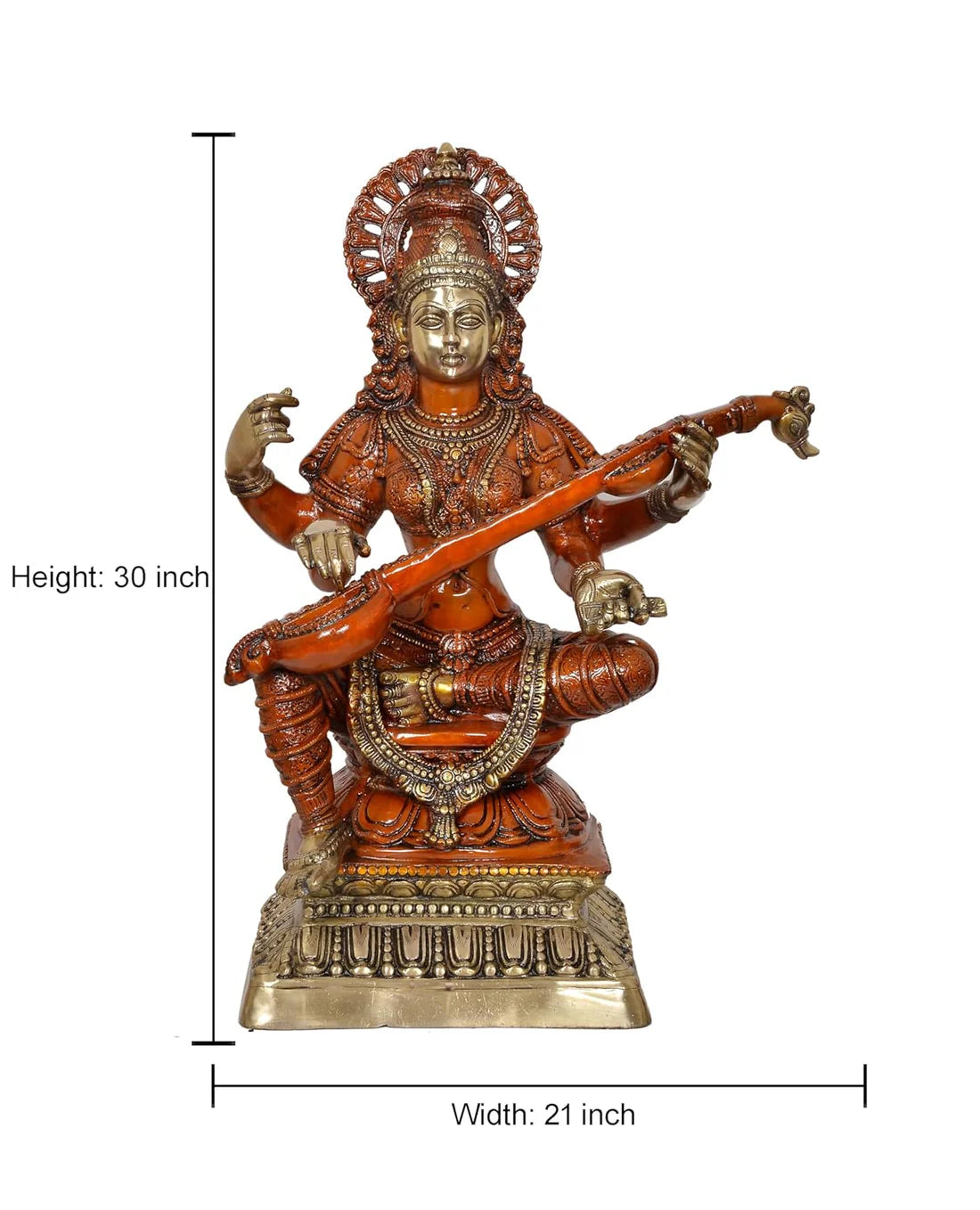 ब्रासोरा® वृंदावन वेणुगोपाल कृष्ण पीतल की प्रतिमा मोर के साथ | एंटीक नीला और सुनहरा रंग | ऊँचाई 20 इंच