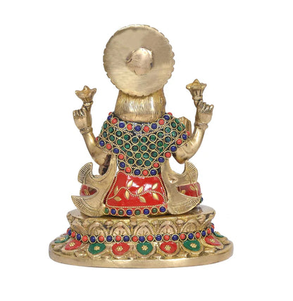 Brassaura® Brass Lakshmi Ganesh Idol Set | Height 9 Inches
