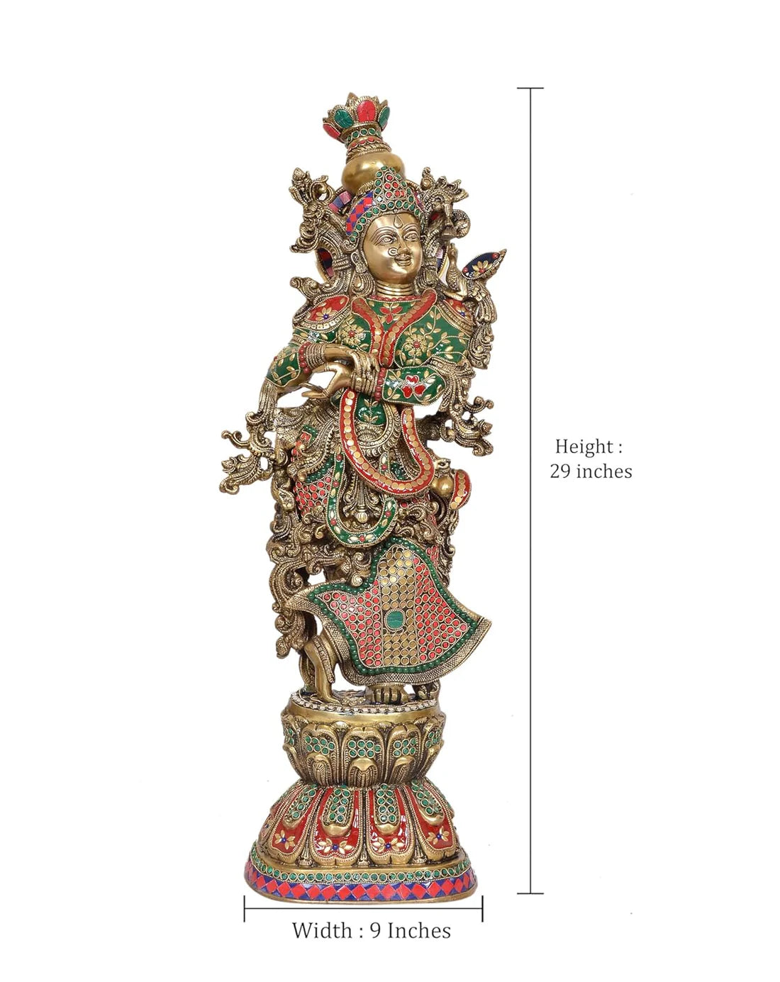 Brassaura® Brass Radha Statue | Height 29 Inches