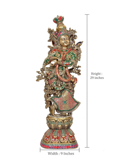 Brassaura® Brass Radha Statue | Height 29 Inches