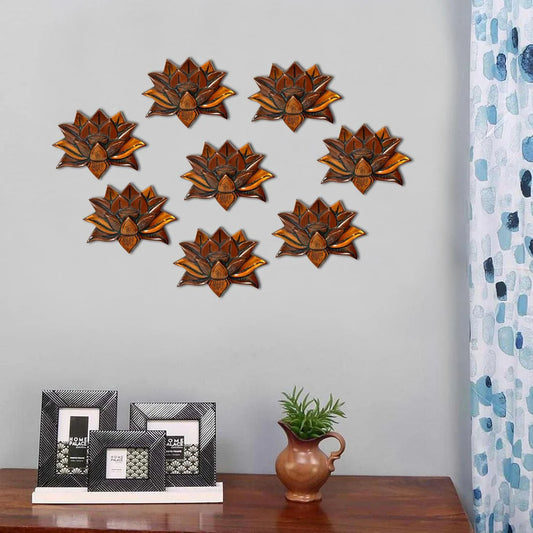Brassaura® Brass Lotus Flower Wall Hanging | Height 5 Inches | Multicolor Decorative Wall Décor