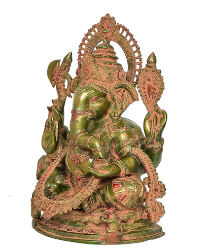 Brassaura® Brass Sitting Ganesha Idol | Height 20 Inches