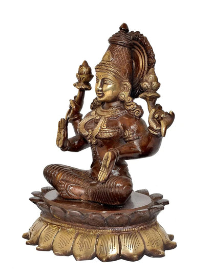 ब्रासोरा® वृंदावन वेणुगोपाल कृष्ण पीतल की प्रतिमा मोर के साथ | एंटीक नीला और सुनहरा रंग | ऊँचाई 20 इंच