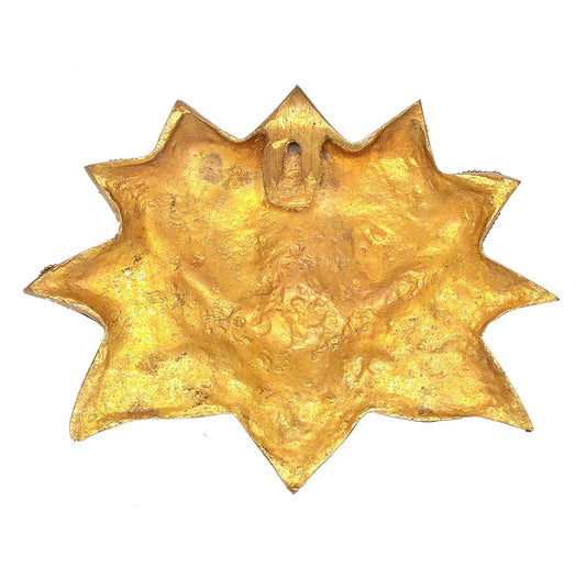 Brassaura® Brass Lotus Flower Wall Hanging | Height 5 Inches | Multicolor Decorative Wall Décor