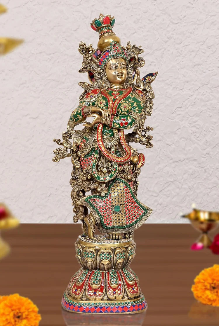 Brassaura® Brass Radha Statue | Height 29 Inches