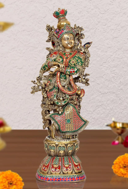 Brassaura® Brass Radha Statue | Height 29 Inches