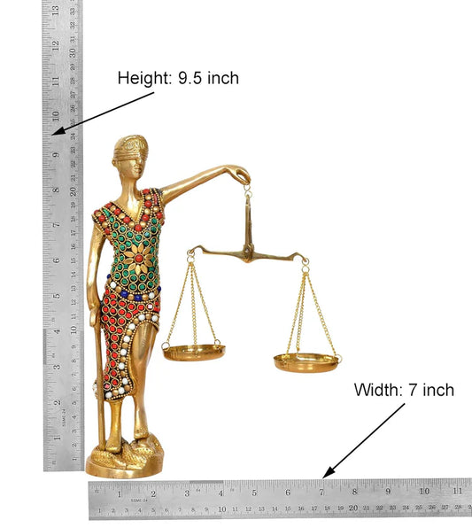 Brassaura® Brass Lady Justice Statue | Height 9.5 Inches