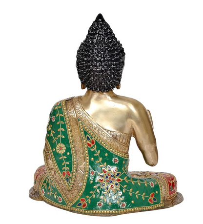 Brassaura® Brass Buddha Statue | Height 17 Inches