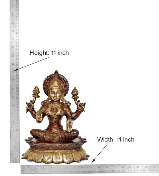 Brassaura® Brass Lakshmi Ji Idol | Height 11 Inches