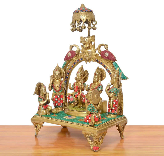 Brassaura® Brass Ram Darbar Idol | Height 17 Inches