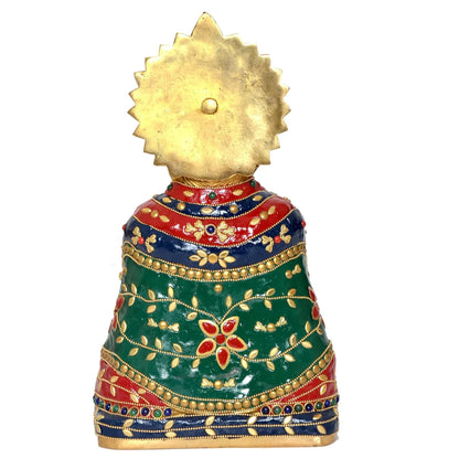 Brassaura® Brass Khatu Shyam Ji Statue | Height 11.5 Inches | Multicolor Baba Shyam Idol for Home & Mandir
