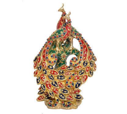 Brassaura® Brass Peacock Statue | Height 12 Inches