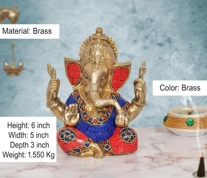 Brassaura® Brass Ganesha Idol | Height 6 Inches