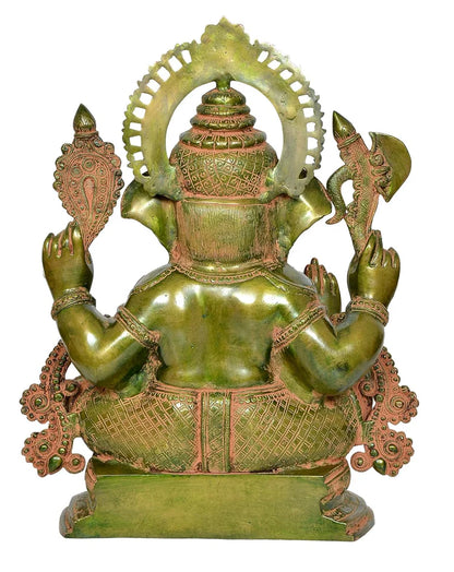 Brassaura® Brass Sitting Ganesha Idol | Height 20 Inches