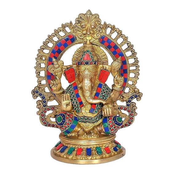 Brassaura® Brass Ganesha Statue | 10 Inch Lord Ganesh Idol