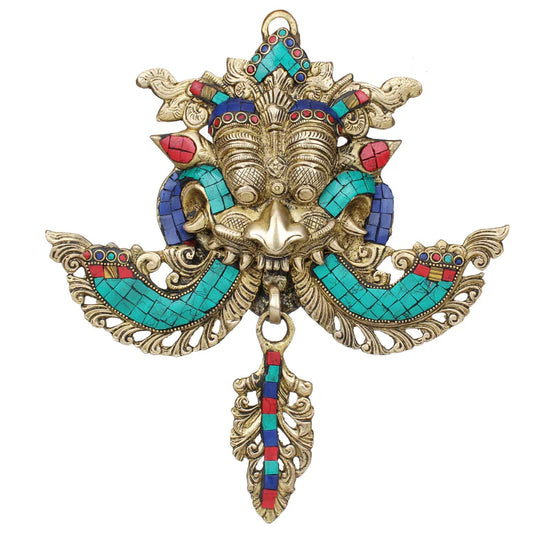 Brassaura® Brass Najar Raksha Kavach Wall Hanging | Height 11 Inches