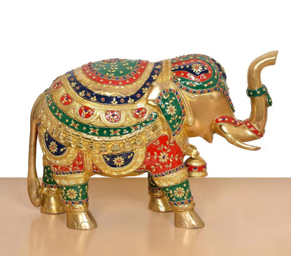 Brassaura® Brass Elephant Statue | Height 10 Inches