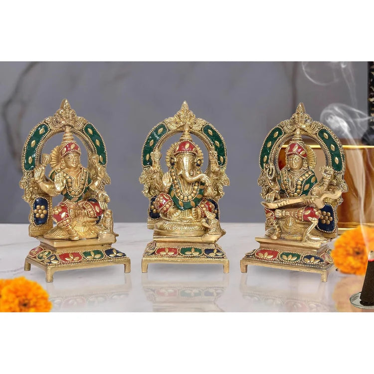 ब्रासोरा® वृंदावन वेणुगोपाल कृष्ण पीतल की प्रतिमा मोर के साथ | एंटीक नीला और सुनहरा रंग | ऊँचाई 20 इंच