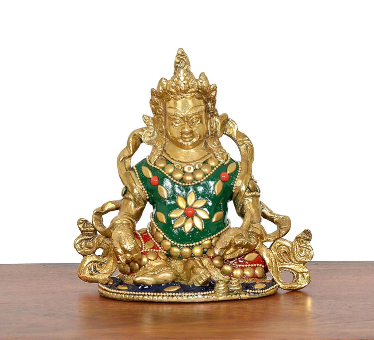 Brassaura® Brass Kubera Statue | Height 5 Inches
