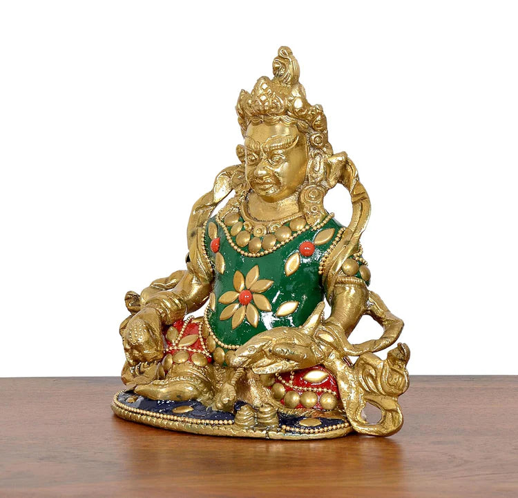 Brassaura® Brass Kubera Statue | Height 5 Inches