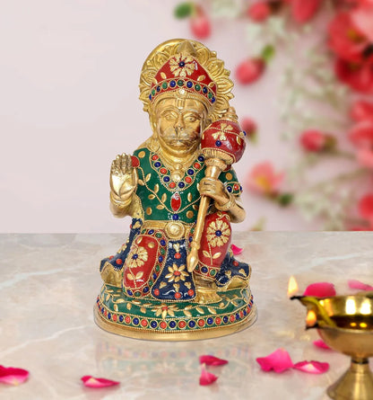 ब्रासोरा® वृंदावन वेणुगोपाल कृष्ण पीतल की प्रतिमा मोर के साथ | एंटीक नीला और सुनहरा रंग | ऊँचाई 20 इंच
